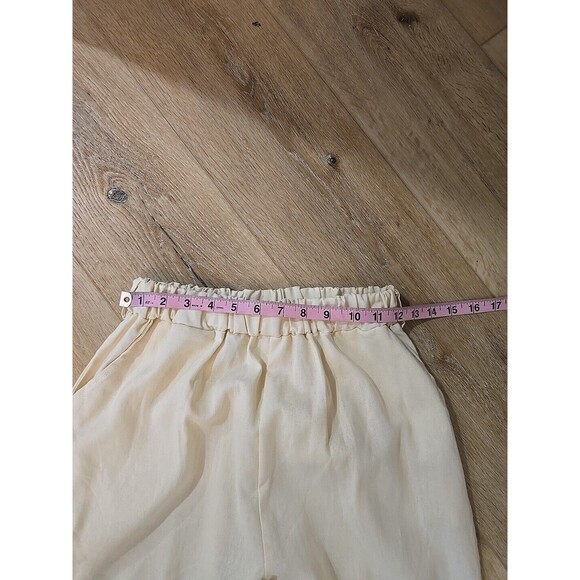 Ivory Cotton Blend Top Pants Set Womens Lg Cream Twill Long Sleeve Quiet Luxury - Picture 7 of 14